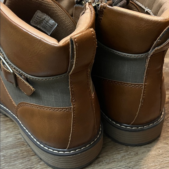 Steve Madden Men's Tan Leather Lace-Up Boots - Picture 7 of 15